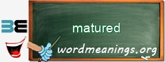 WordMeaning blackboard for matured